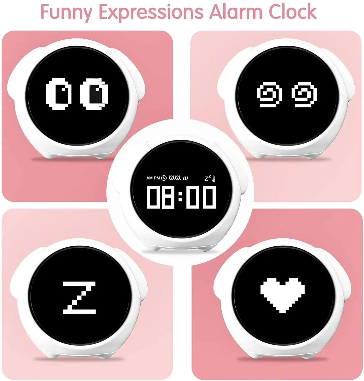 Réveil Numérique Enfant | Horloge LED Intelligente avec Fonction Snooze | Design Mignon pour un Réveil Doux