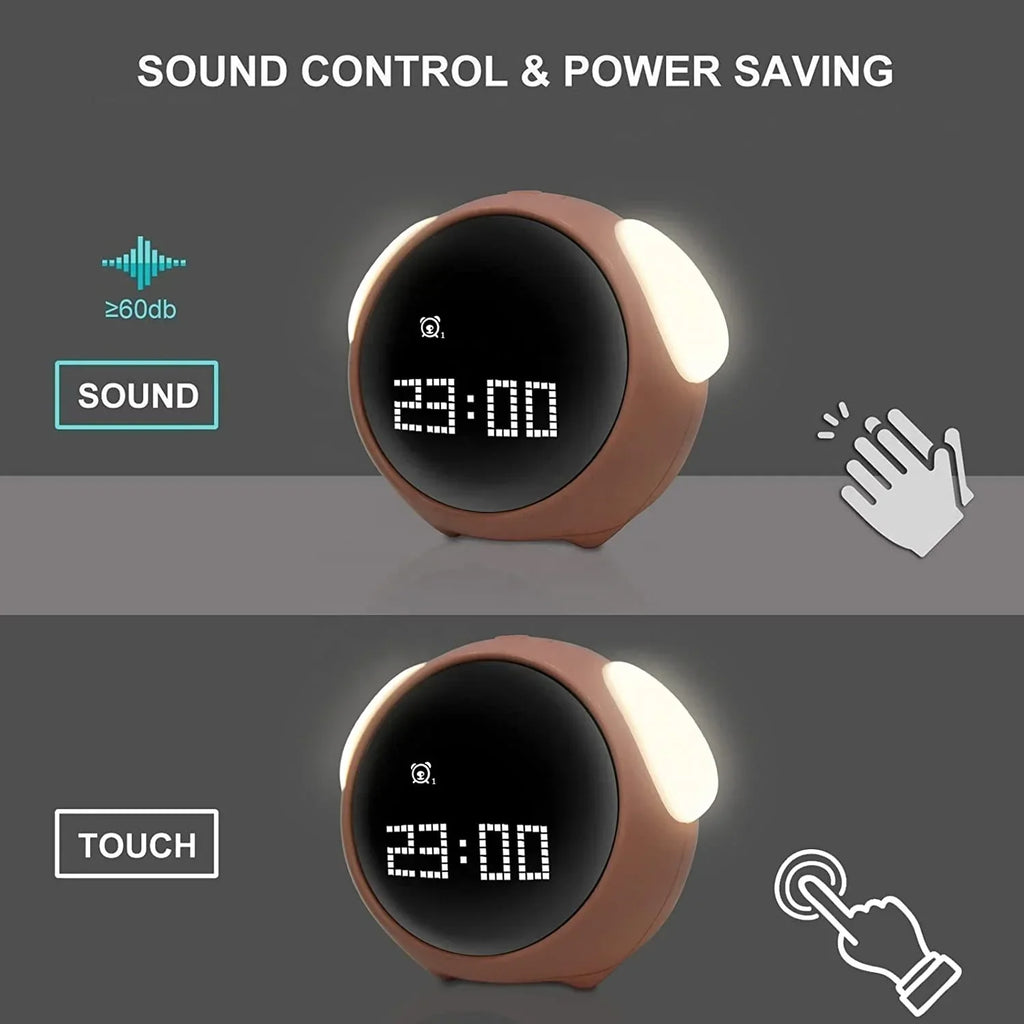 Réveil Numérique Enfant | Horloge LED Intelligente avec Fonction Snooze | Design Mignon pour un Réveil Doux