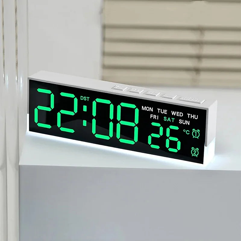 Réveil Numérique LED avec Lumière Ambiante et Double Alarme | Affichage Température et Semaine pour un Réveil Doux