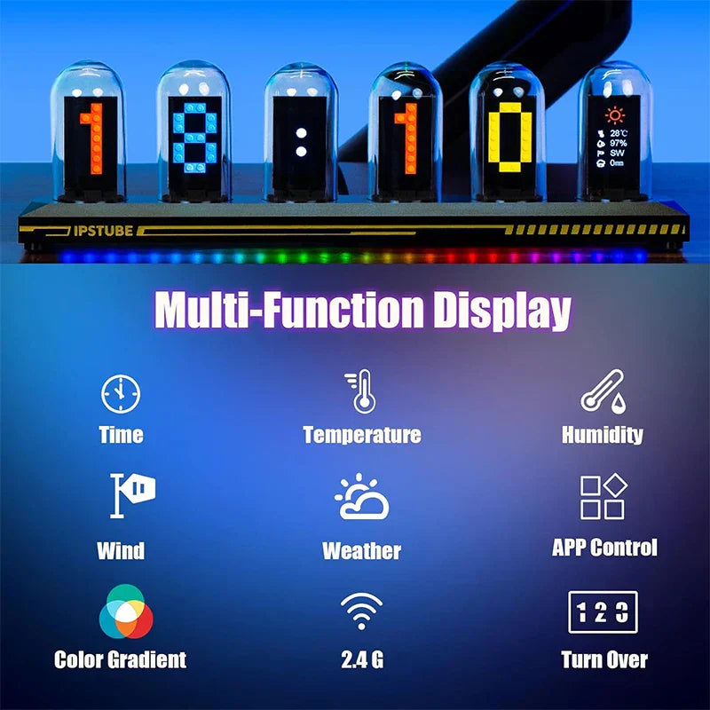 LUMINA - Horloge Nixie RGB personnalisable
