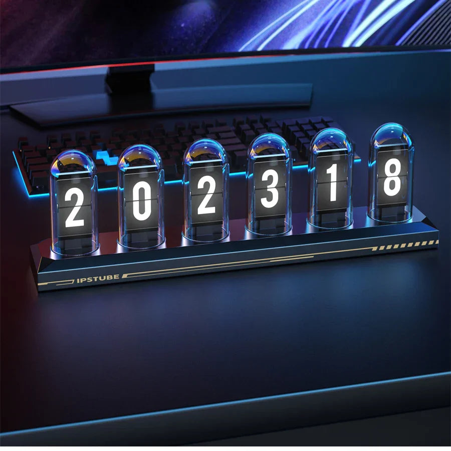 FLUX - Horloge Nixie animée rétro