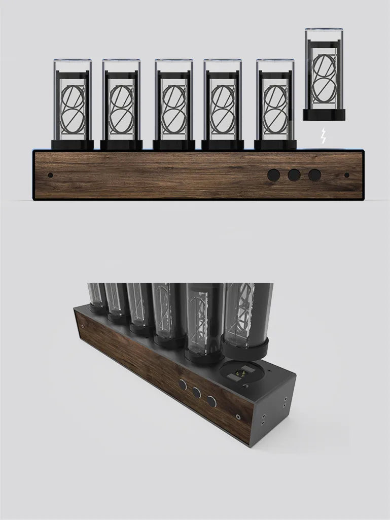 EDISON - Horloge Nixie bois vintage