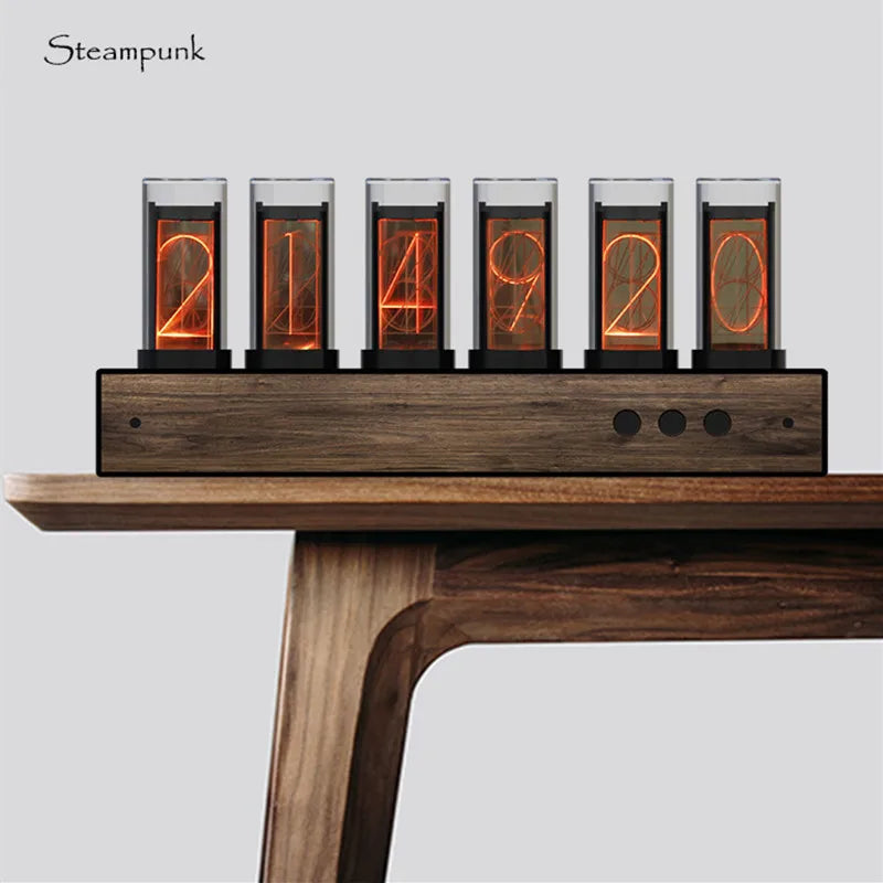 EDISON - Horloge Nixie bois vintage