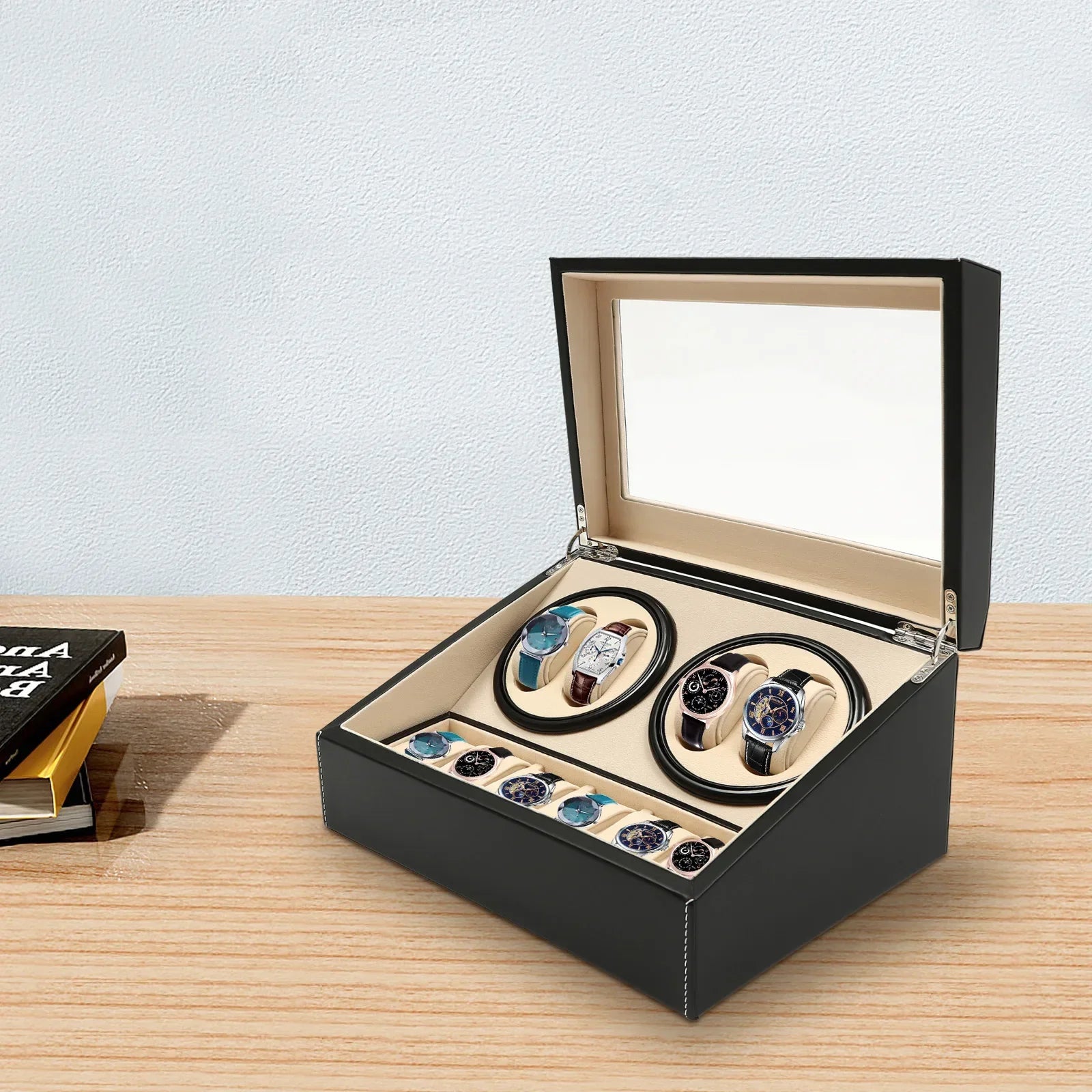 Vitrine Élégante | Boîte à Montres Automatique avec Rotation Silencieuse | Rangement Pratique pour Collectionneurs