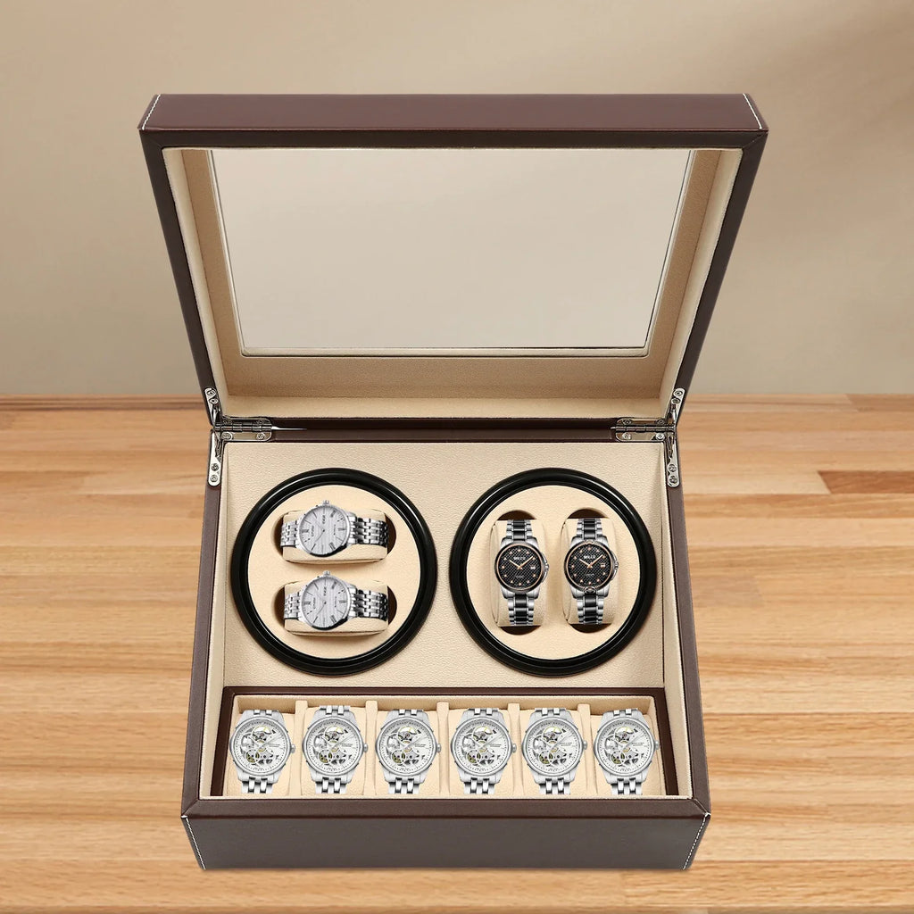 Vitrine Élégante | Boîte à Montres Automatique avec Rotation Silencieuse | Rangement Pratique pour Collectionneurs