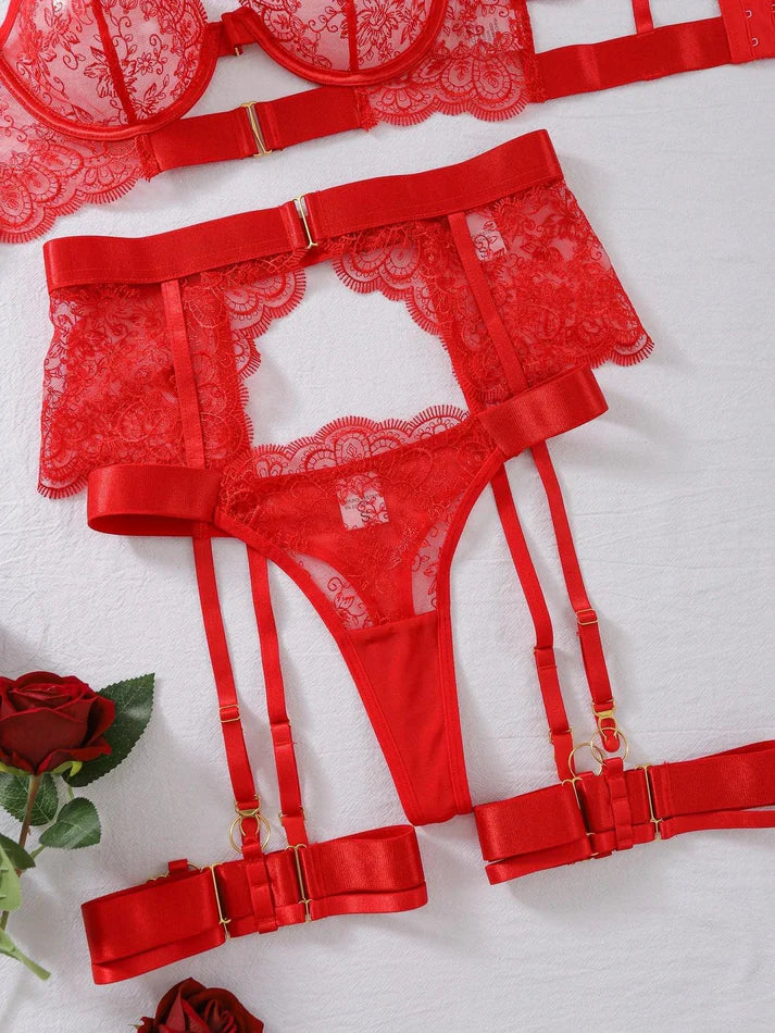Carla — Ensemble dentelle rouge passion