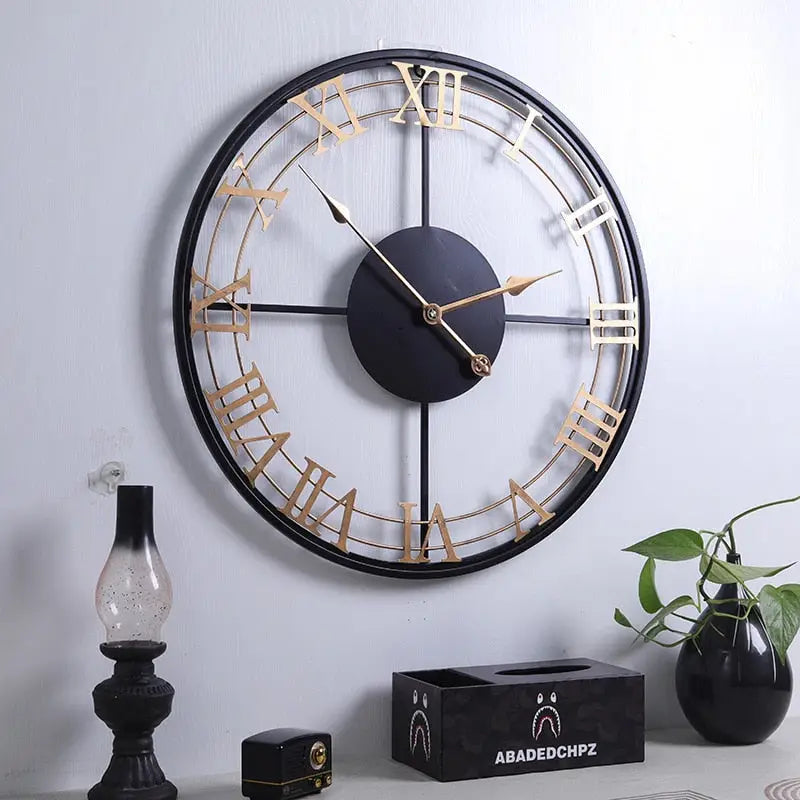 Grande Horloge Murale Design Chiffre Romain