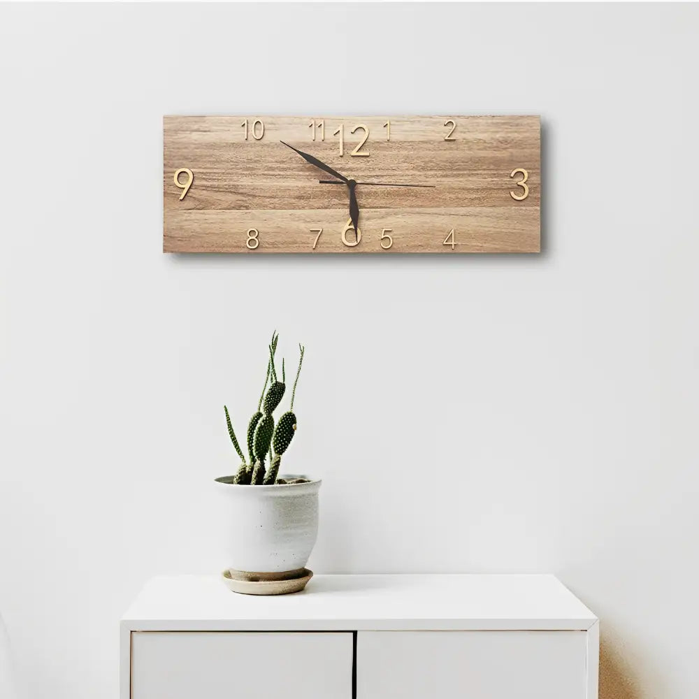 NORDEN - Horloge murale rectangulaire bois