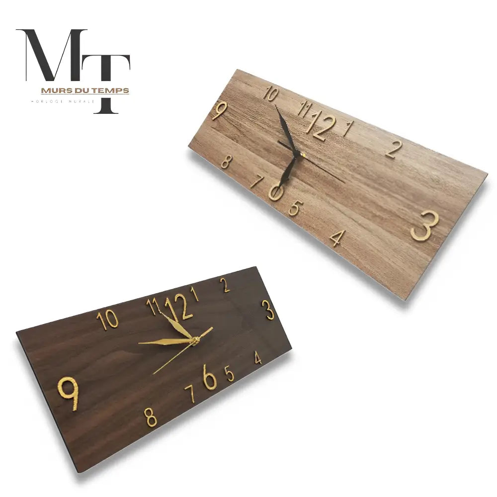 NORDEN - Horloge murale rectangulaire bois