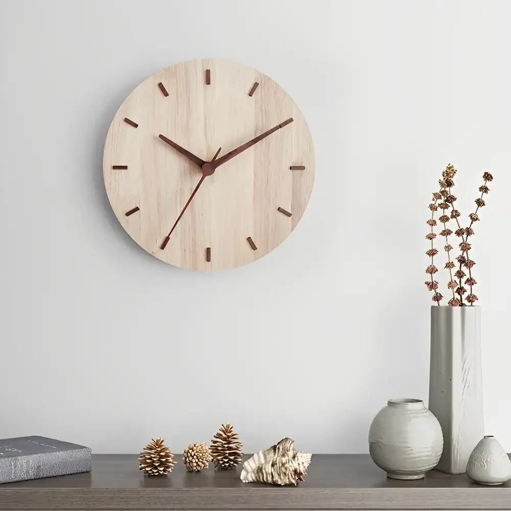 SENTO - Horloge murale bois minimaliste