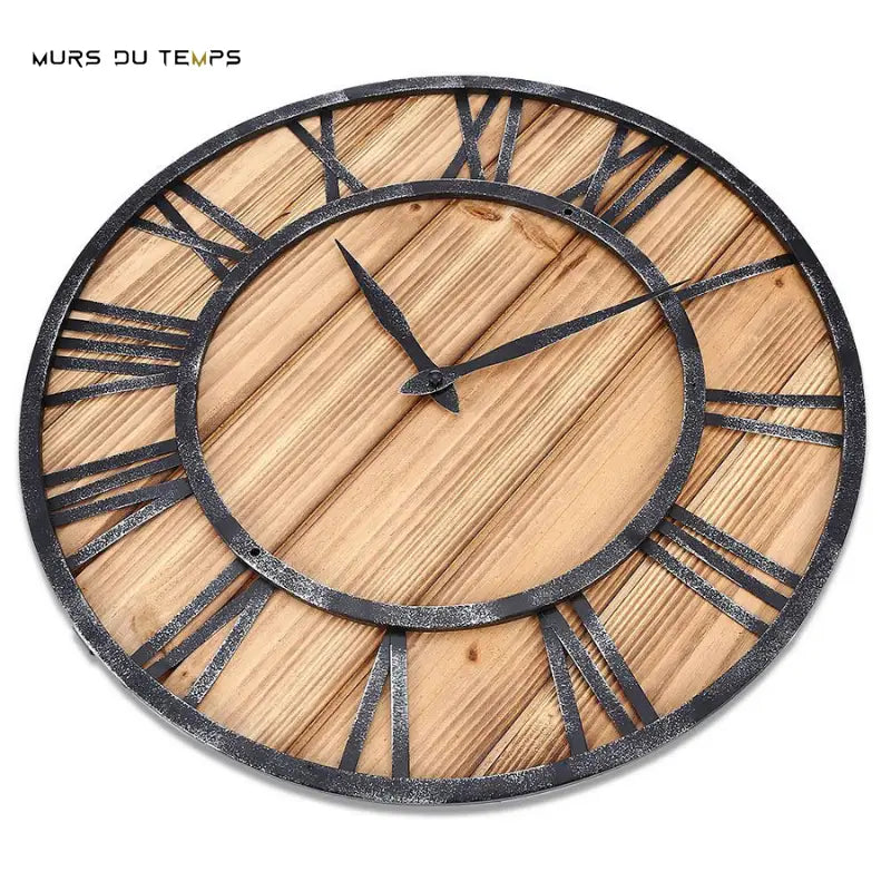 CAESAR - Horloge murale bois metal romaine
