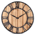 Horloge Murale Bois Métal & Chiffre romain