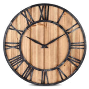 CAESAR - Horloge murale bois metal romaine