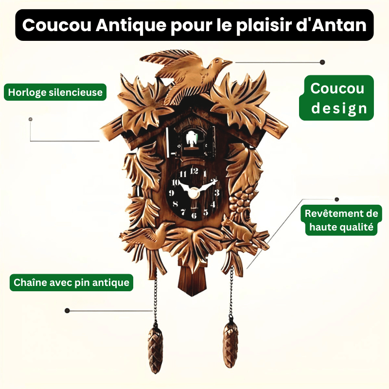 TRADITION - Horloge coucou ancienne 35 cm