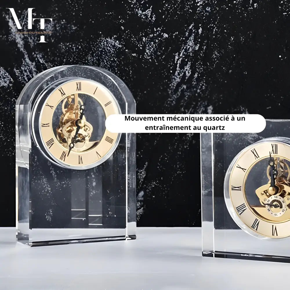 Horloge de Bureau Design Transparente