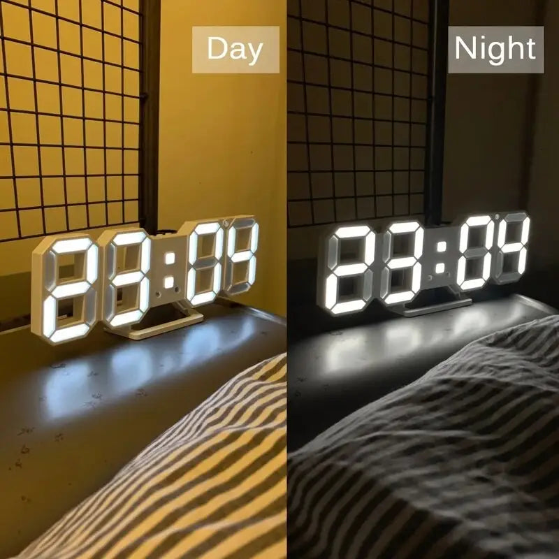 ALBA LED - Horloge murale numérique blanche
