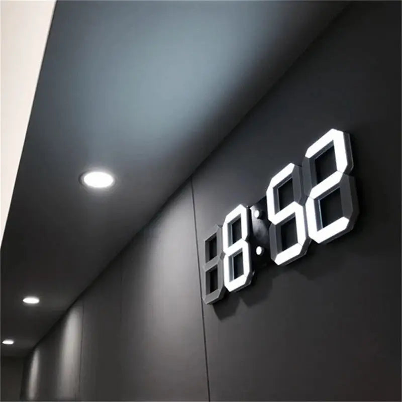 ALBA LED - Horloge murale numérique blanche