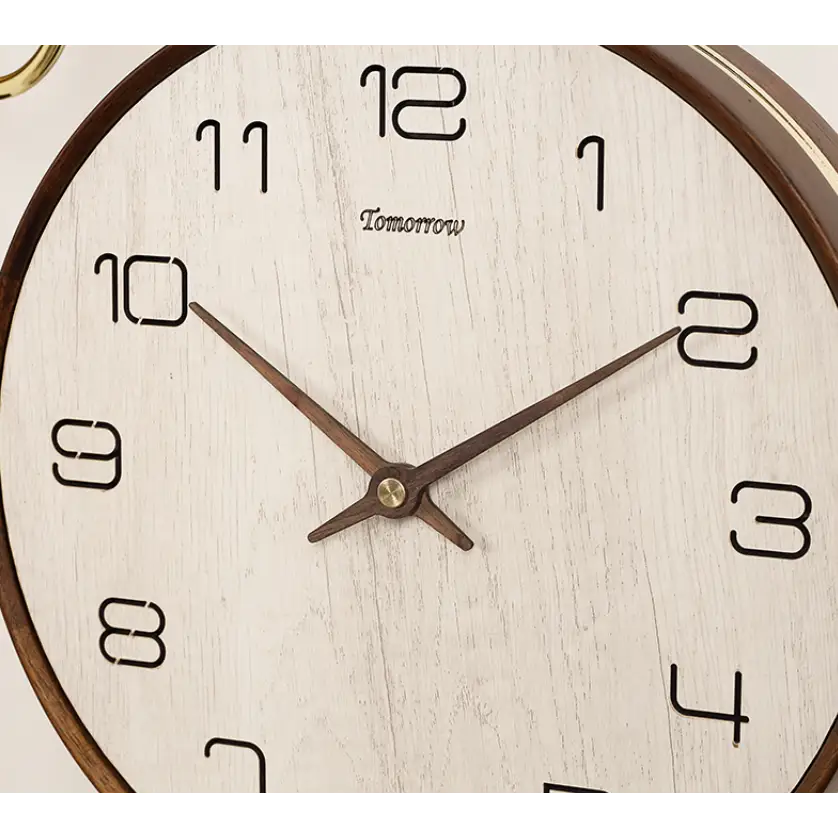 STATION - Horloge murale gare bois 39 cm