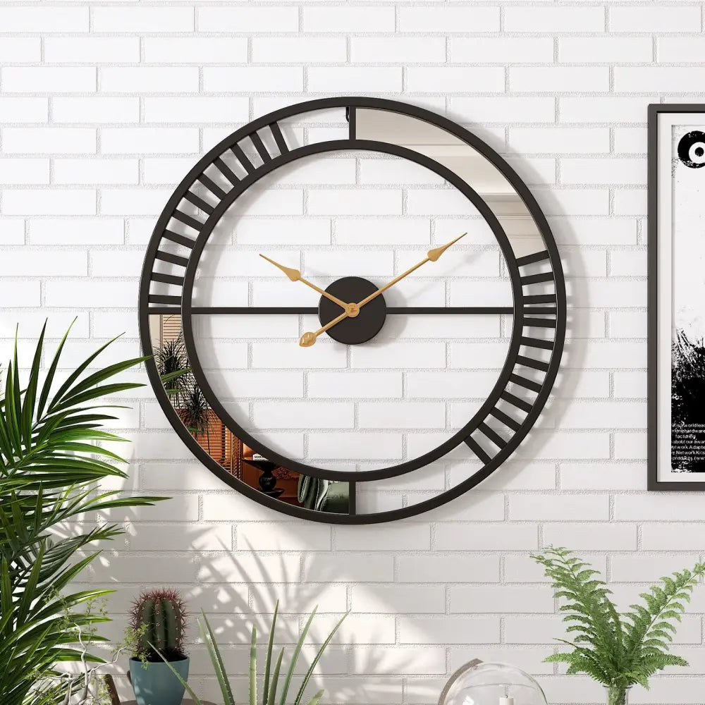 MIRAGE - Horloge murale industrielle miroir