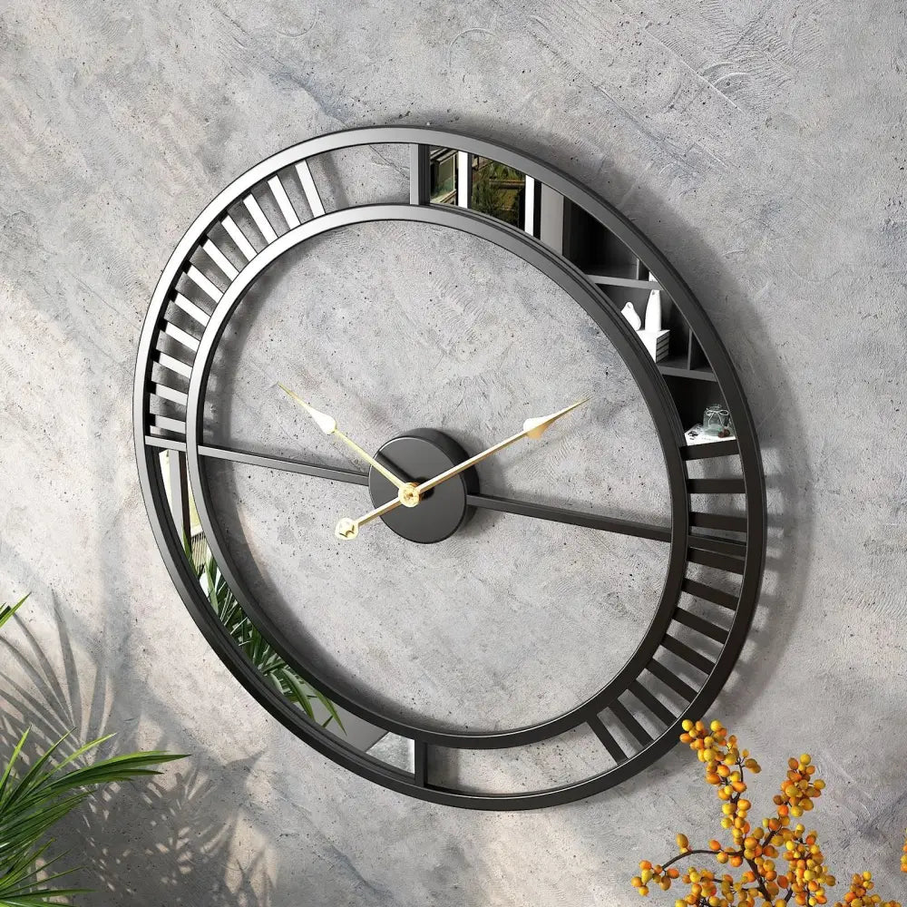 MIRAGE - Horloge murale industrielle miroir