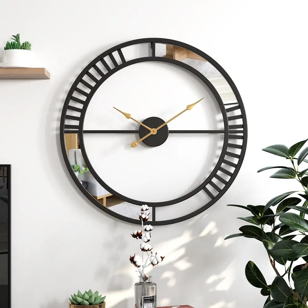 MIRAGE - Horloge murale industrielle miroir