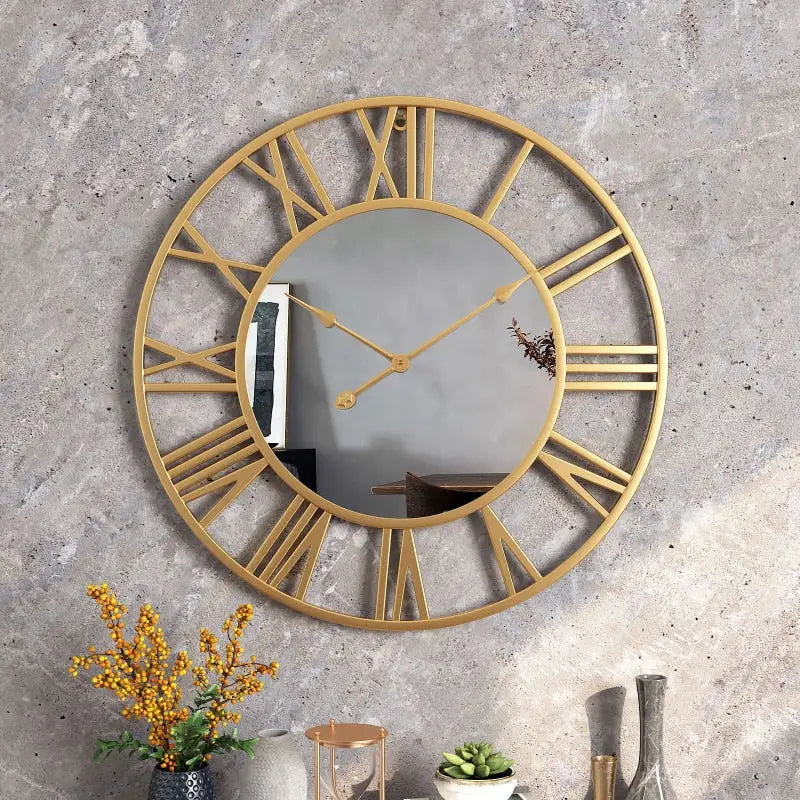 MIRO - Grande horloge murale miroir romain