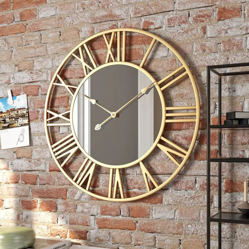 MIRO - Grande horloge murale miroir romain