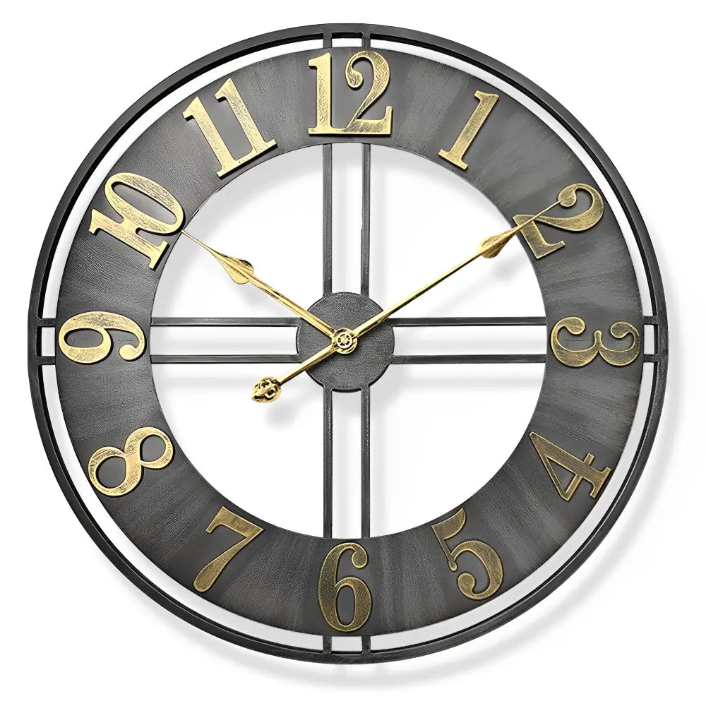 Horloge Murale Déco Loft Métal Vieilli