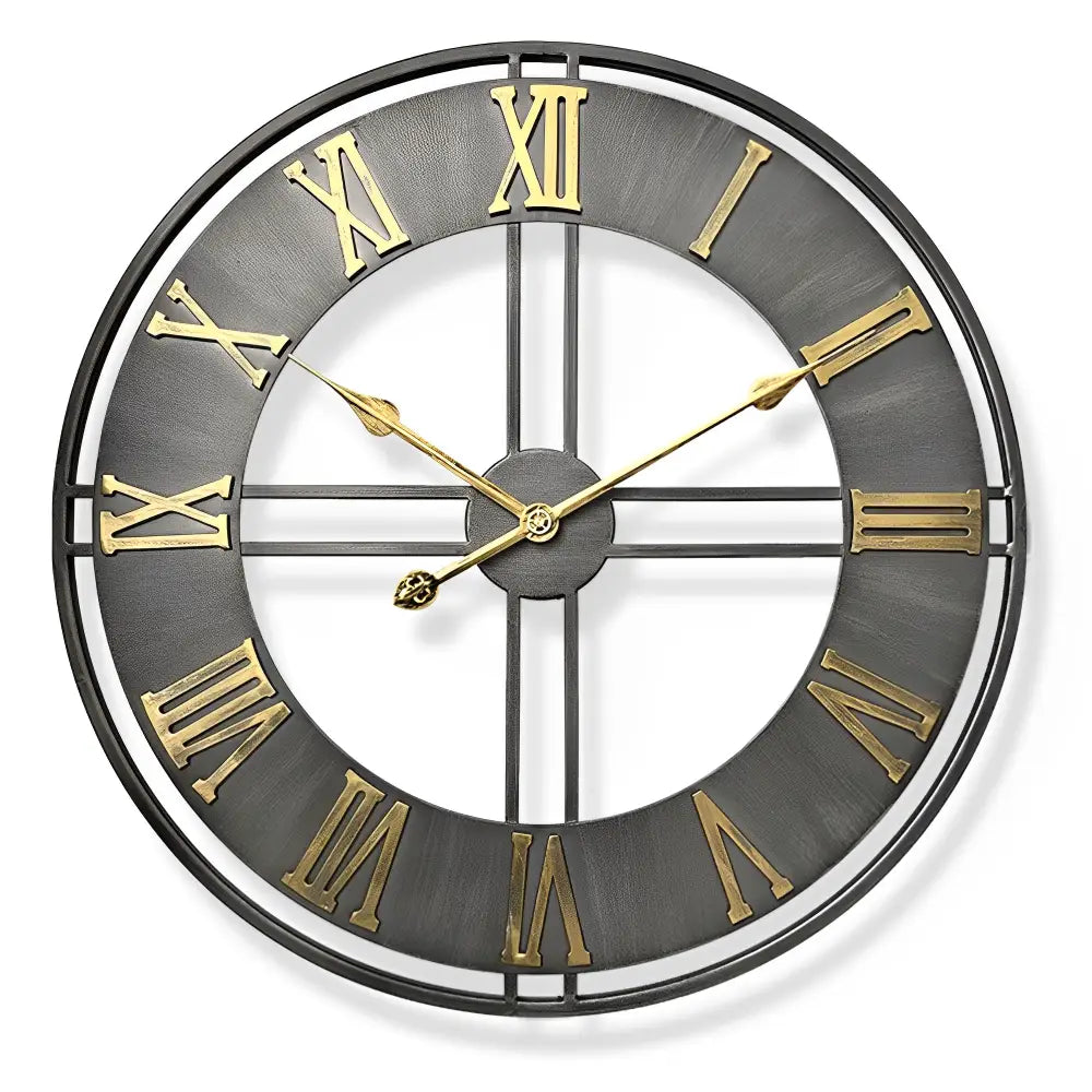 Horloge Murale Déco Loft Métal Vieilli