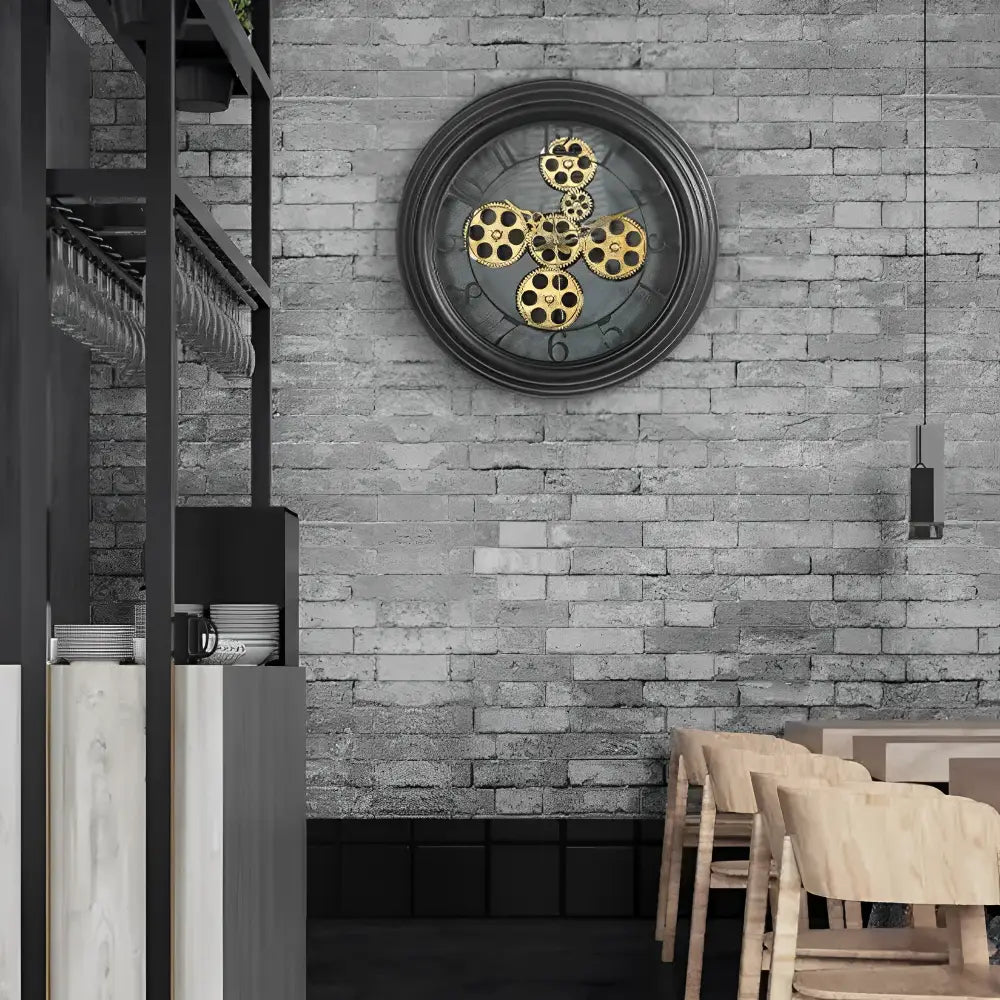 Horloge Murale Engrenages Apparents