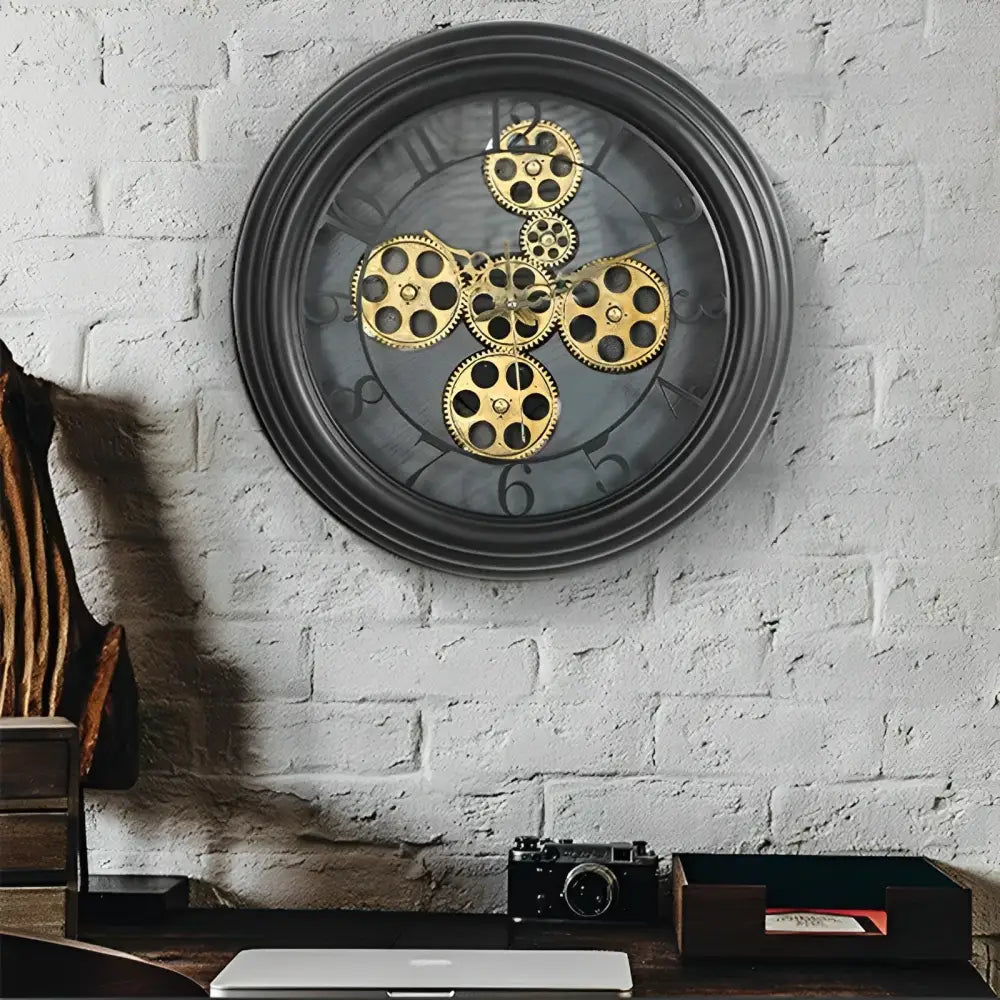 Horloge Murale Engrenages Apparents