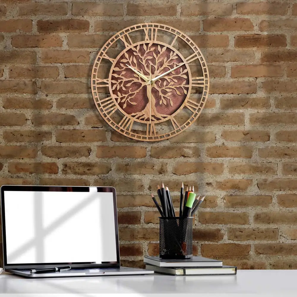 SYLVA - Horloge murale arbre de vie 30-40 cm