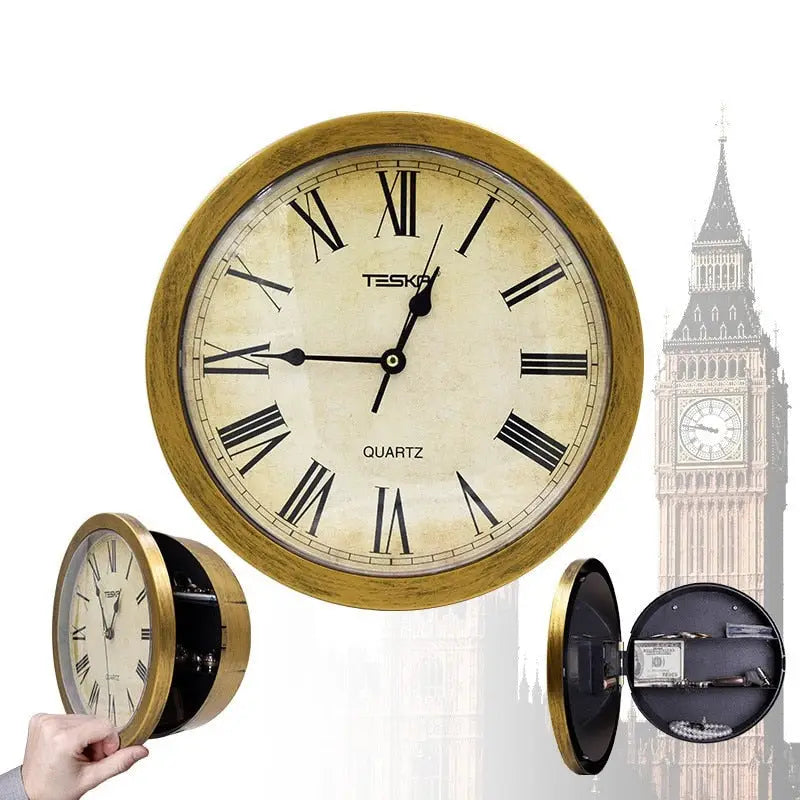 Horloge Murale avec Coffre Secret