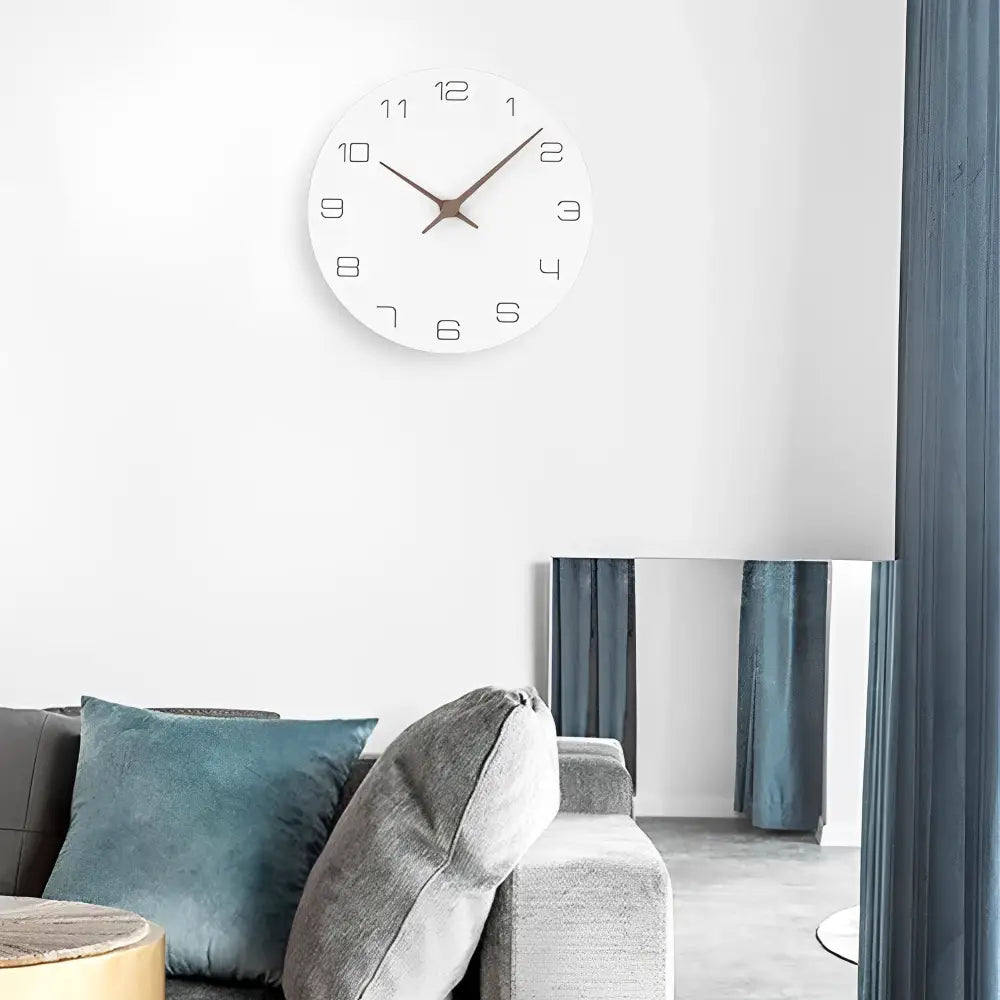 LUMI - Horloge murale bois blanc 30 cm