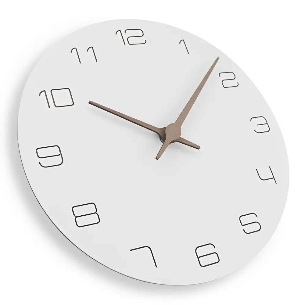 LUMI - Horloge murale bois blanc 30 cm