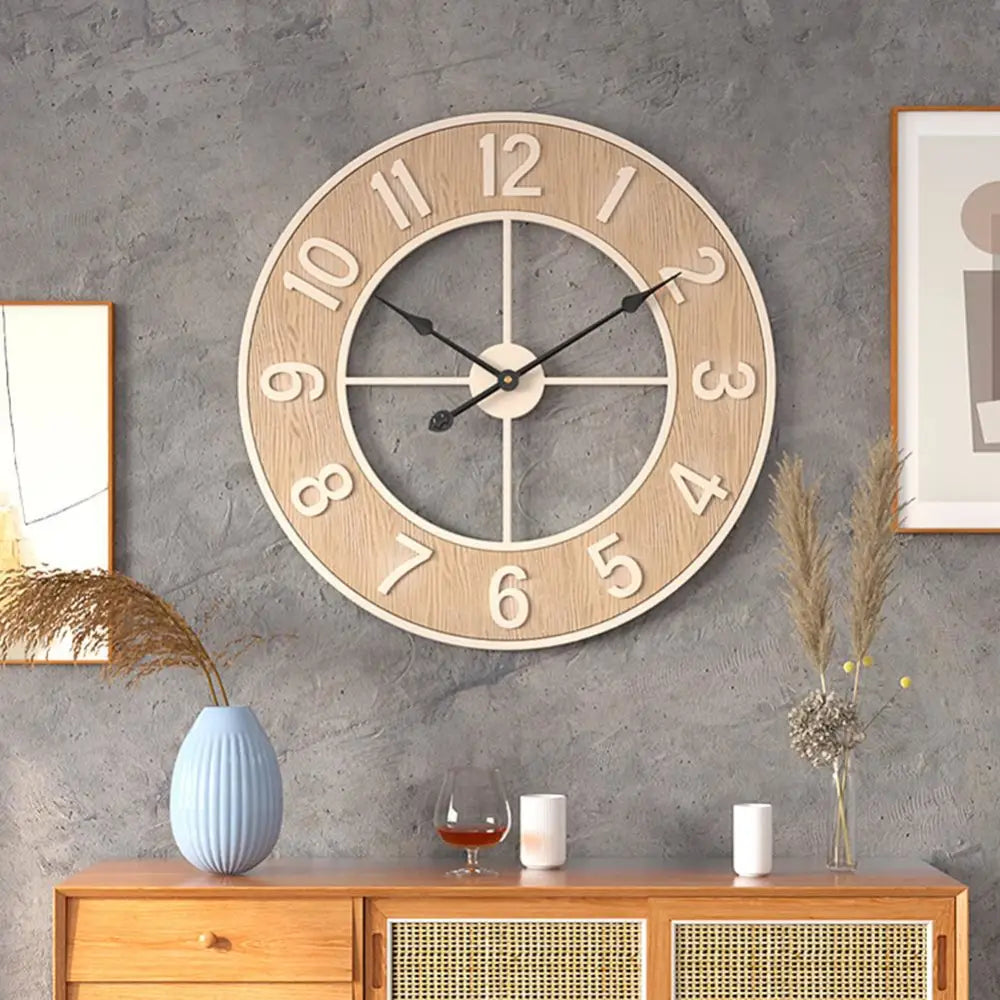 Horloge Murale Scandinave Bois Naturel