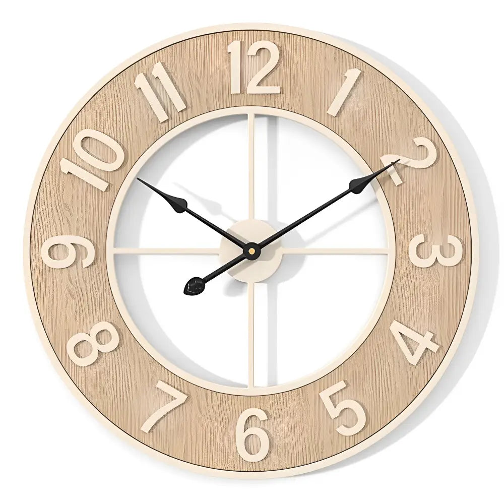 Horloge Murale Scandinave Bois Naturel