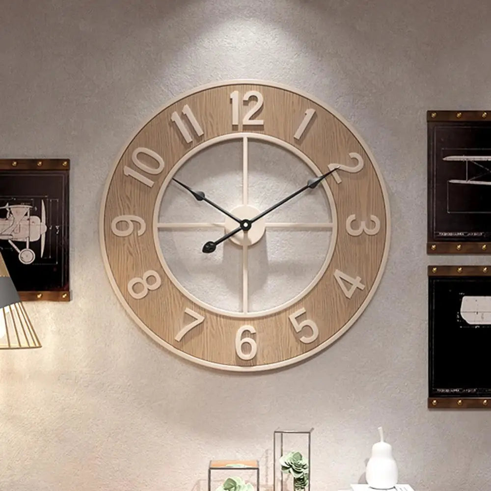 Horloge Murale Scandinave Bois Naturel