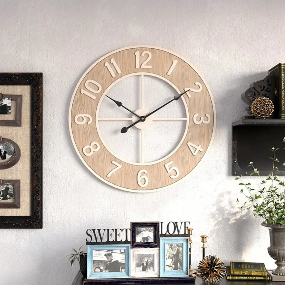 FJORD - Horloge murale bois naturel