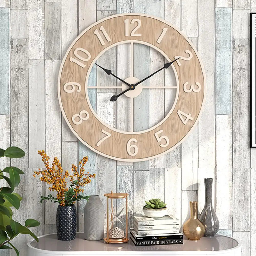 FJORD - Horloge murale bois naturel