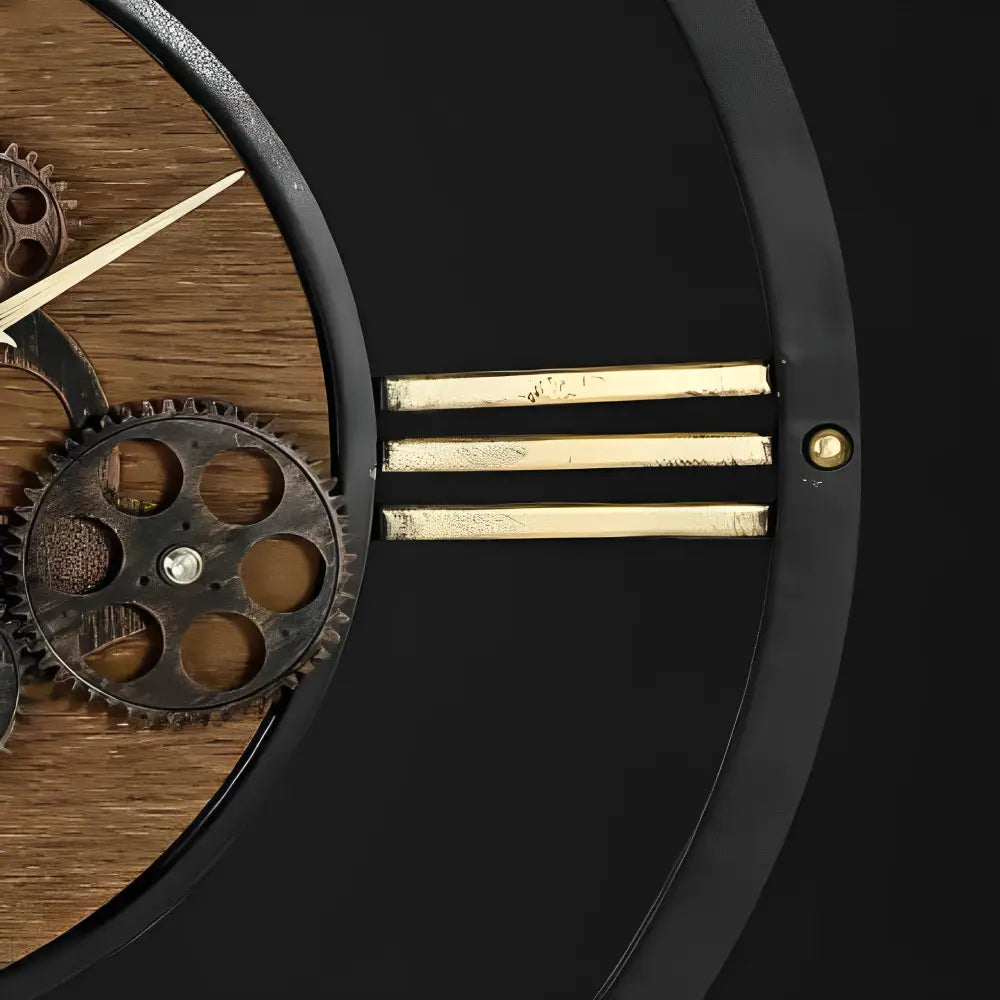 Horloge Murale Engrenages Vintage Métal & Bois