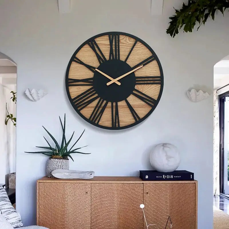 VALENS - Horloge murale bois chiffres romains
