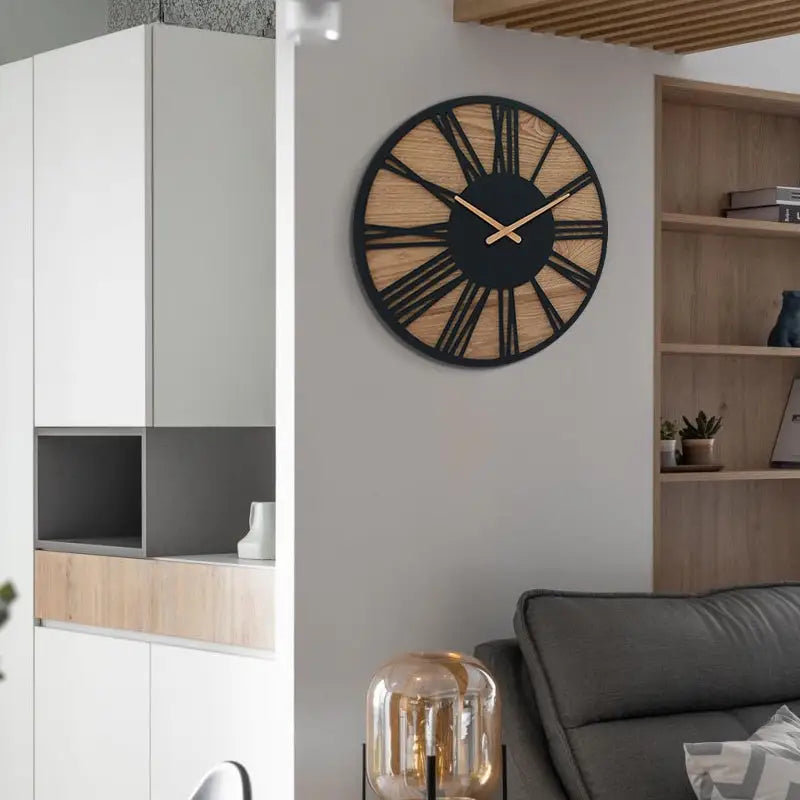 VALENS - Horloge murale bois chiffres romains