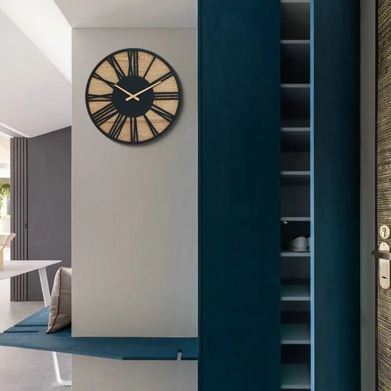 VALENS - Horloge murale bois chiffres romains