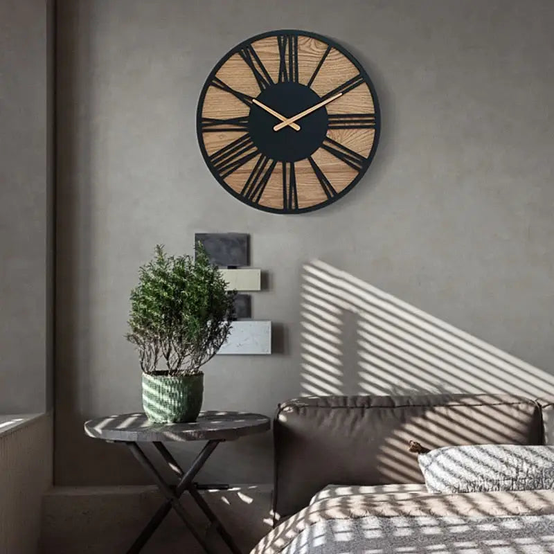 VALENS - Horloge murale bois chiffres romains
