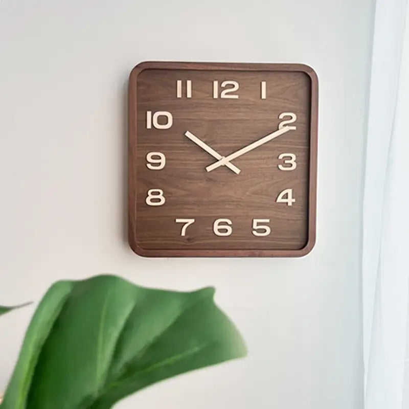QUADRA - Horloge murale bois carree 25-30 cm