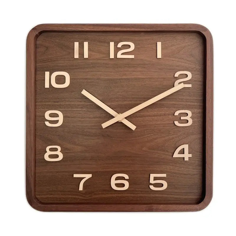 QUADRA - Horloge murale bois carree 25-30 cm
