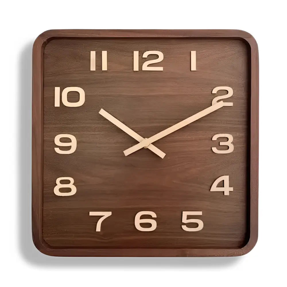 Horloge Murale Carrée en Bois
