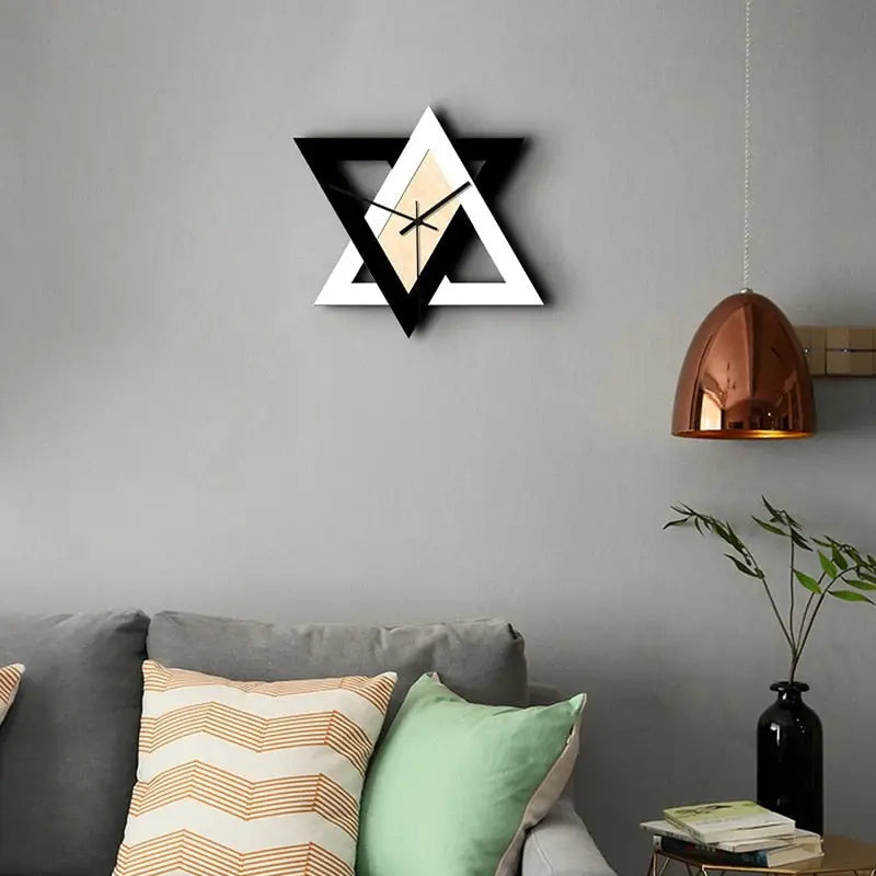 PRISMA - Horloge murale graphique noir et blanc