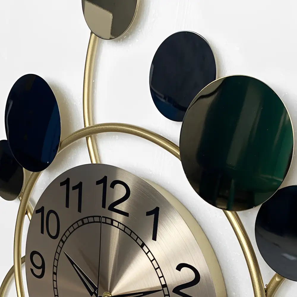 Horloge Murale Cercle Design Or